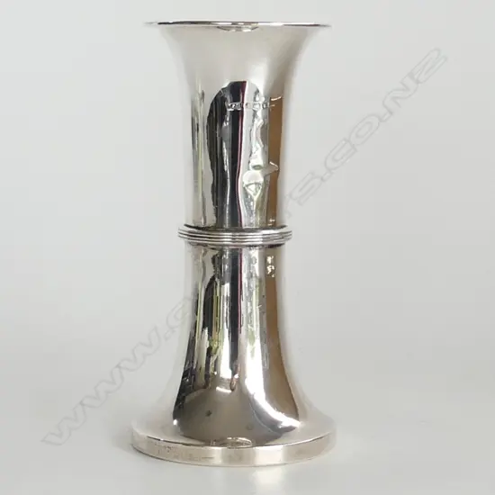 STG SILVER VASE, WEIGHTED BASE, H. 162mm, BIRM. 1946