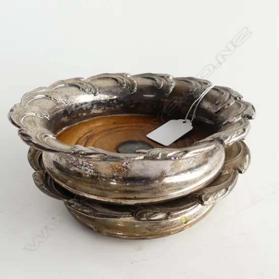 PR SILVER OVER COPPER WINE COASTERS 165mm dIa