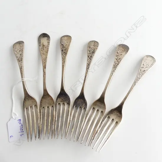 6 STERLING SILVER FORKS 335 GRAMS