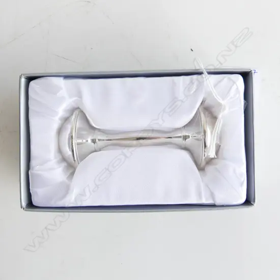 SILVER PLATED CHILDS RATTLE - NEW IN BOX 
