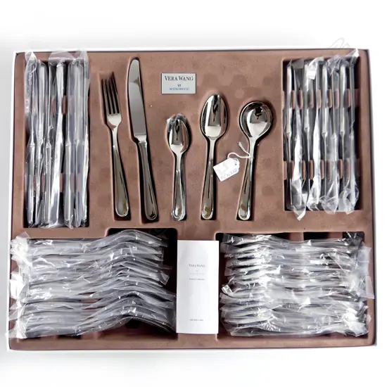 VERA WANG BY WEDGWOOD CUTLERY SET 56 PIECE 8 PLACE STAINLESS STEEL NEVER USED AS NEW