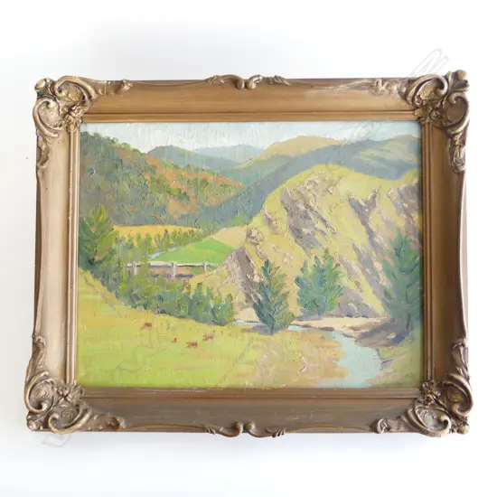 A W WALTER, COUNTRY LANDSCAPE, OIL ON BOARD, 345 X 445mm