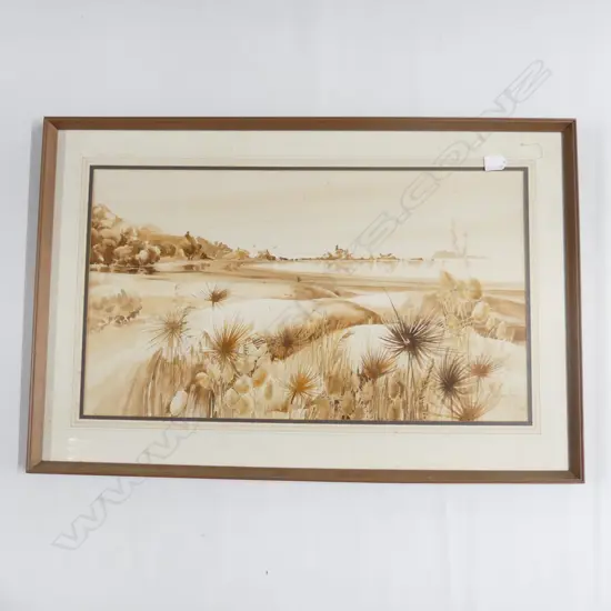 JOHN CASTLE (1939-99) 'WAIKAWAU BAY' W/C 410x720mm