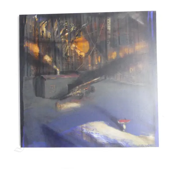 GARRY CURRIN (NZ b.1952) 'FEAR OF ATTACK II'  ACRYLIC ON BOARD 685x700mm