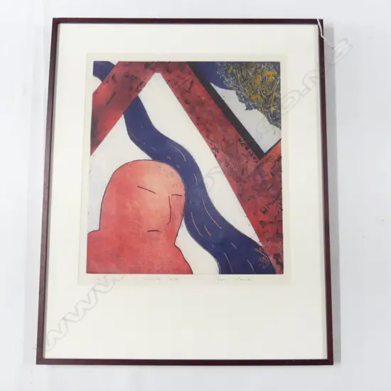 PERRY DAVIES (NZ b.1944) 'CROSSING OVER' SCREENPRINT 1/40 550x480mm