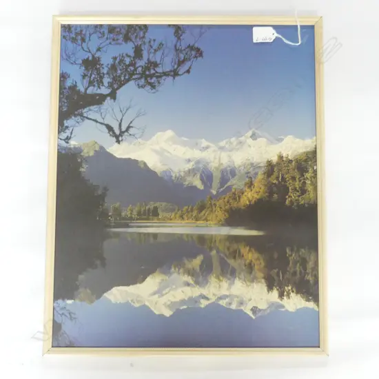 VINTAGE COLOUR PHOTO SOUTH ISLAND MOUNTAIN REFLECTED  490 X 390mm