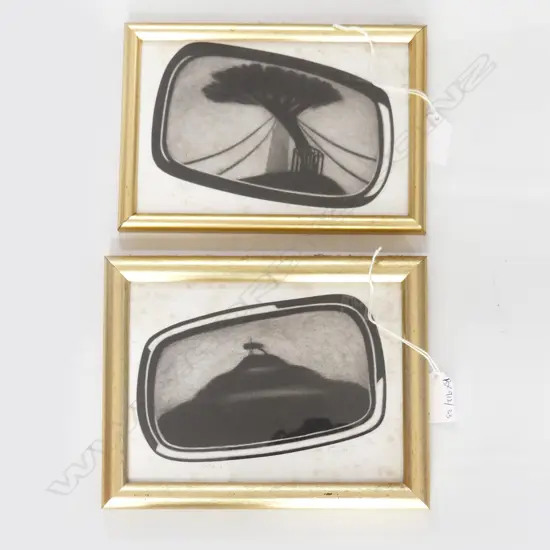 2 RODNEY FUMPSTON MEZZOTINTS FROM THE REAR VIEW MIRROR SERIES 'VIEW' & 'IKON' both 14/30 140x190mm