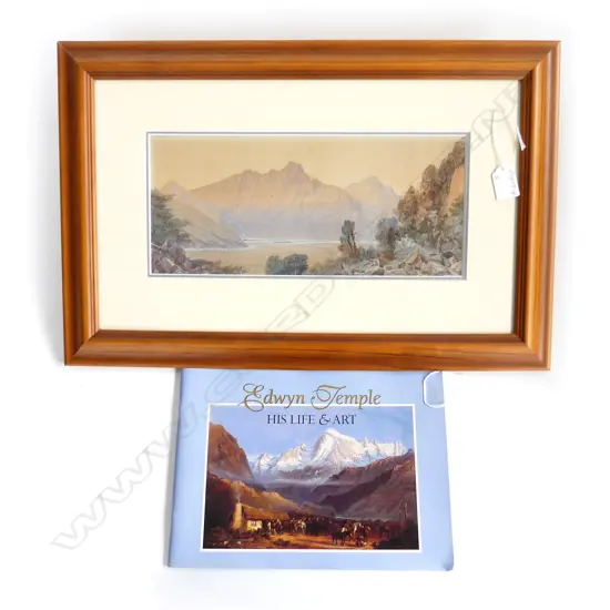 ATTRIBUTED to EDWYN F TEMPLE W/C 'Rotten Tommy-Mt Cook' 1893. Includes book on artist  His Life & Art 150x345mm 