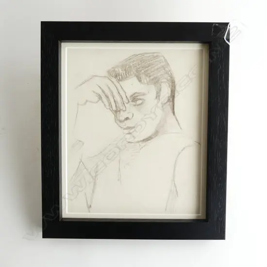 DAME LOUISE HENDERSON (1902-94) 'PORTRAIT OF A YOUTH' GRAPHITE SKETCH ON PAPER 270x220mm certificate verso