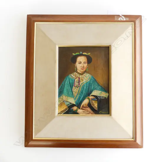 CIMANES, CHINESE CONSORT, OIL ON CANVAS ON BOARD, SIGNED 205 X 105mm