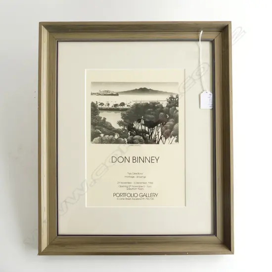 DON BINNEY EXHIBITION POSTER PRINT 1988 PORTFOLIO GALLERY 270x195mm