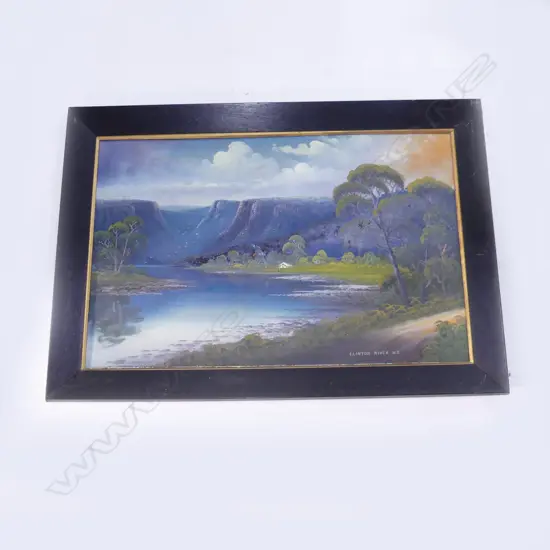 LG COLONIAL OIL ON BOARD 'CLINTON RIVER NZ' 530x830mm canvas marked