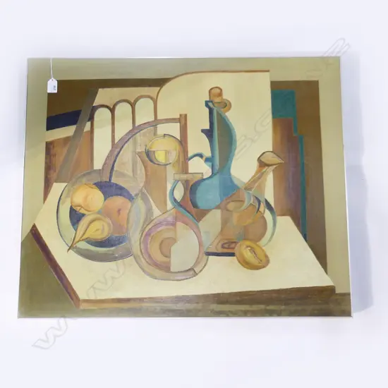 ABSTRACT STILL LIFE, OIL ON BOARD, ARTIST UNKNOWN, 640 X 790mm