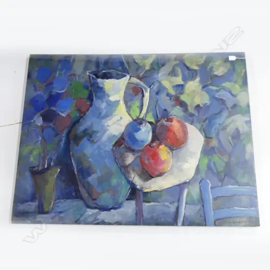 ELIZABETH KAY LG BLUE STILL LIFE OIL ON BOARD 880x1160mm