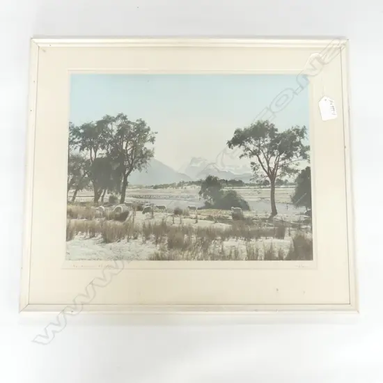 WHITE'S AVIATION VINTAGE PHOTO 'ROUTEBURN VALLEY' H/COLOURED 290 X 370mm signed & entitled