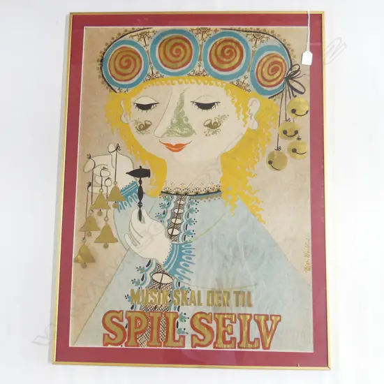 BJORN WIINBLAD POSTER 'MUSIKSKAL DER TIL SPIL SEIV' 820x590mm