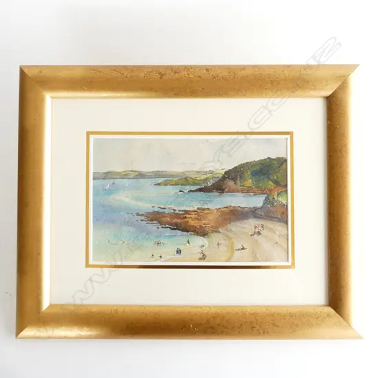 BEACH SCENE, WATERCOLOUR, ARTIST UNKNOWN, 175 X 280mm