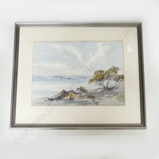BIRCHNELL DELFT W/C COASTAL SCENE. SIGNED . 265X360mm