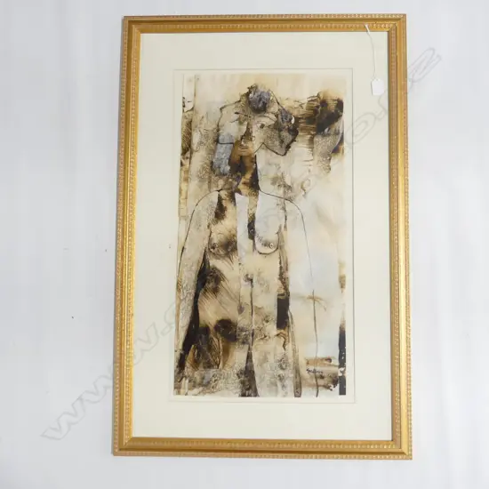 SUZANNE GOLDBERG (NZ 1940-99), ABSTRACT NUDE, MIXED MEDIA '94 685x370mm