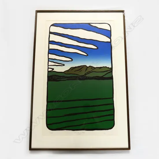 BERNARD SALMON (NZ b.1957) 'ON THE ROAD TO AKAROA' 16.7.82 SCREEN PRINT 64/75 860x520mm