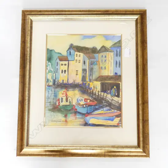 NORA GRIEVE, POLPERRO, CORNWALL, WATERCOLOUR, SIGNED,'97, 330 X 270mm