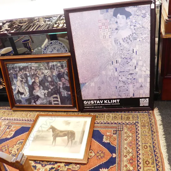 THREE PRINTS. GUSTAV KLIMT 980X680 RENOIR 490X690 & RACEHORSE ' PRETTY POLLY ' 470X580mm