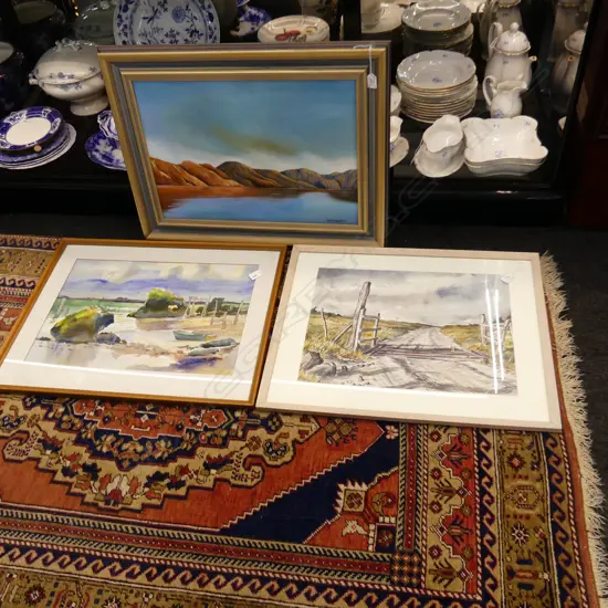  W/C BY PACKWOLD 1961 370X500 W/C BY DOUGLAS BRIGHT 'NEAR MANAIA WHANGAREI ' 370X55 & OIL BY MARGARET SHEPHERD 400X590mm