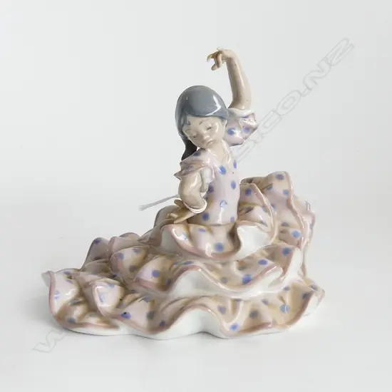 LLADRO FIGURINE, GIRL IN POLKA DOT DRESS, H. 155mm