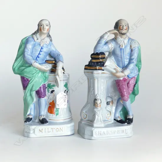 PR VICTORIAN FLATBACKS. AS SHALESPEARE AND MILTON. H.265mm (BOTH) 