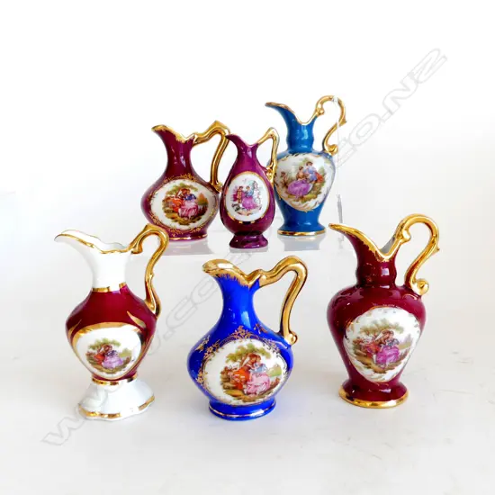 6 LIMOGES FRENCH JUGS H. 100mm
