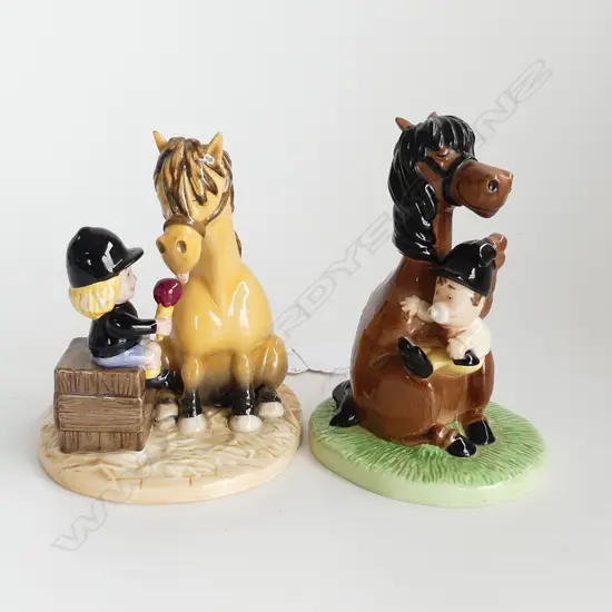 2 ROYAL DOULTON THELWELL FIGURINES; PONY FOR A NERVOUS CHILD & ICE CREAM TREAT, H. 135mm