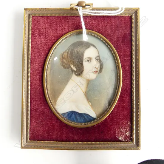19thC MINIATURE PORTRAIT ON IVORY 80x65mm