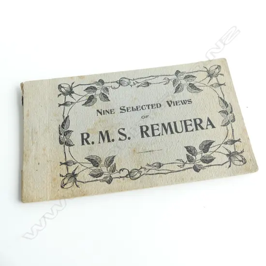 OLD 'R.M.S. REMUERA' POSTCARD BOOKLET 'NINE SELECTED VIEWS' 145 X 90mm