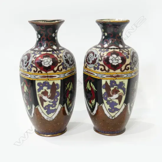 PR JAPANESE CLOISONNE VASES, C.1880, H. 128mm