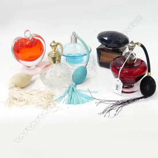 5 PERFUME BOTTLES [VERSACE IS FULL]