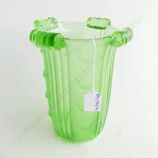DECO GREEN GLASS VASE H.210mm