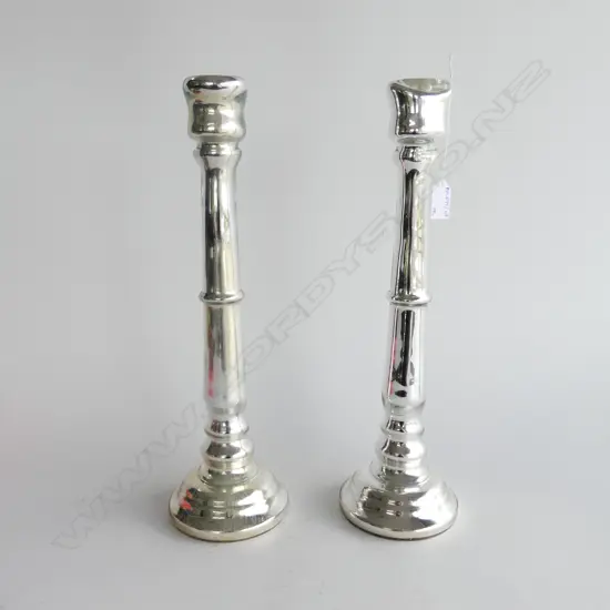 PR SILVER LUSTRE GLASS CANDLESTICKS H.430mm