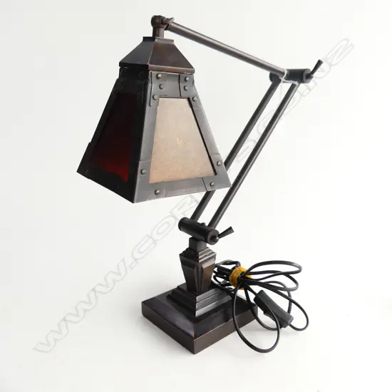 ARTS & CRAFTS STYLE ADJUSTABLE DESK LAMP H.500mm 