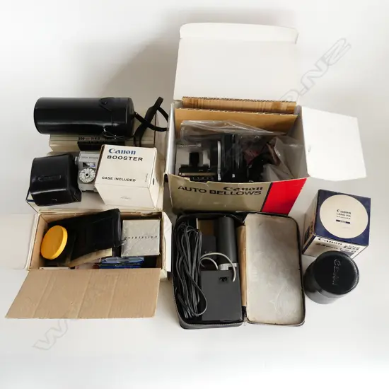 TRAY OF CANON CAMERA  ACCESSORIES