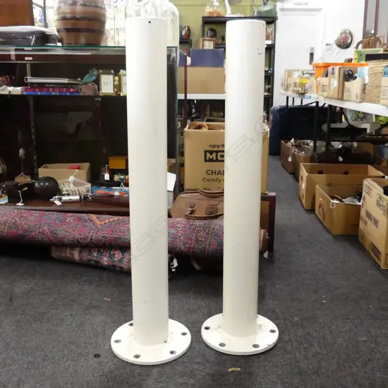 2 BOLLARDS HEAVY GAUGE 6 BOLT 13MM WELDED GALVANISED STEEL  D.115 BASE D.260 H.1000mm