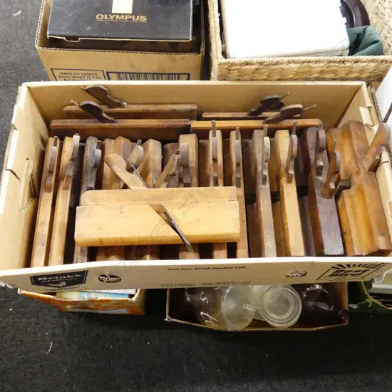 BOX LOT ASST. WOODEN MOULDING PLANES