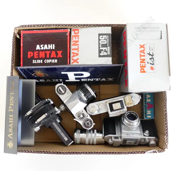 TRAY OF PENTAX CAMERAS & ACCESSORIES