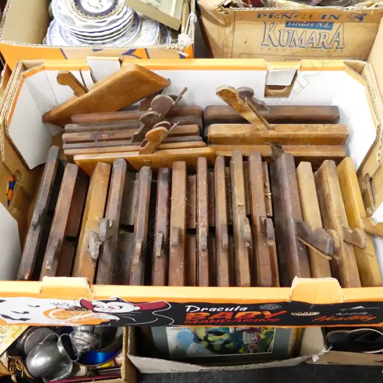 BOX LOT ASST. WOODEN MOULDING PLANES