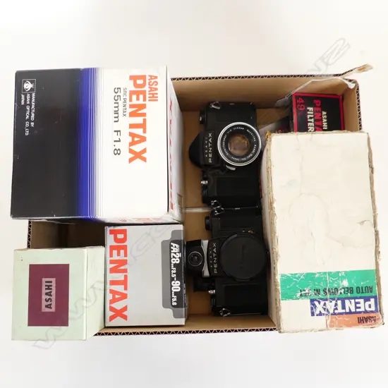 TRAY OF PENTAX CAMERAS & ACCESSORIES