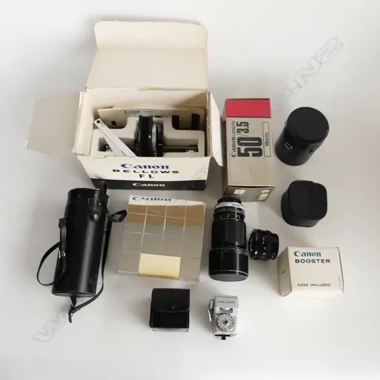 TRAY OF CANON CAMERA  ACCESSORIES