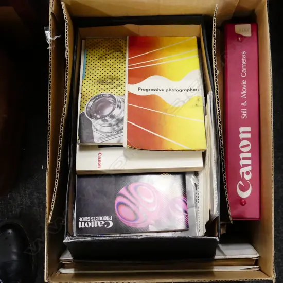 BOX LOT CAMERA MANUALS ETC
