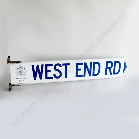 AUCKLAND CITY ROAD SIGN 'WEST END RD' L.1200mm