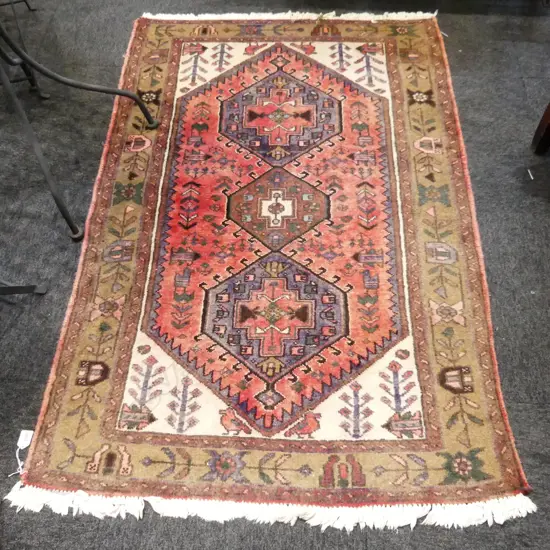 HAND KNOTTED WOOL PILE RUG 1450x990mm