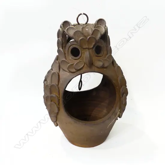 STUDIO POTTERY OWL CANDLE HOLDER H.250mm