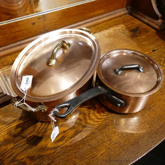 MAUVIEL FRENCH COPPER STOCK POT & SAUCEPAN
